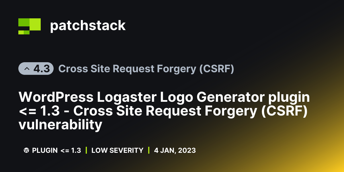 Cross Site Request Forgery (CSRF) in WordPress Logaster Logo Generator ...